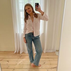 Super cute pre-loved Roller Rabbit blouse/pj top with little heart motifs💘